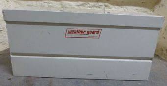 A Weather Guard model 9036 metal strong box with locks to both ends (with keys),