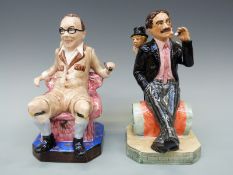 Two Kevin Francis Guild toby jugs 1995 and 1996 The Marx Brothers and Morecambe and Wise,