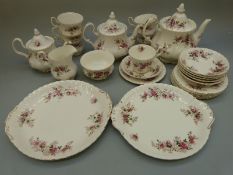 Royal Albert Lavender Rose six place setting tea set with two tea pots