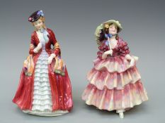 Two Art Deco crinoline lady figurines,