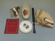 A collection of before and after postcards of WWI and others,