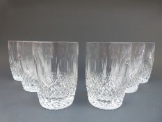 A set of six Waterford Crystal Colleen pattern large tumbler glasses, 11.5cm tall.