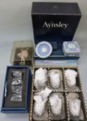 A collection of ceramics and glassware including Aynsley,