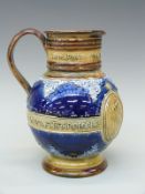 Doulton Lambeth commemorative Queen Victoria Diamond Jubilee pedestal jug,