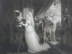 Seven late 18thC/early 19thC Boydell Shakespeare engravings, three Cymbeline,