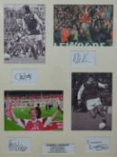 Arsenal football signature display with signatures and photos of Charlie George, Nigel Winterburn,
