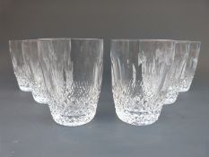 A set of six Waterford Crystal Colleen pattern tumbler glasses, 9cm tall.