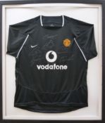Manchester United away football shirt signed by Ryan Giggs, Paul Scholes, Roy Keane,