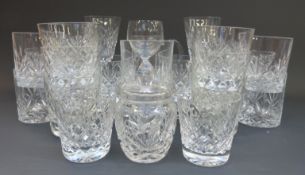 A harlequin suite of Webb Corbett and similar drinking glasses comprising 12 whisky tumbler,