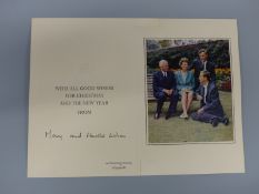 Signed Harold Wilson Christmas card (Jane Parsons collection)
