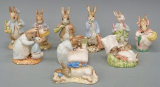 A collection of ten Royal Albert Beatrix Potter figures to include Peter with Postbag,