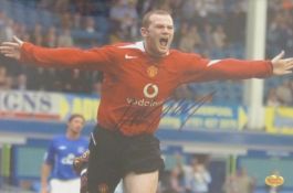Wayne Rooney Manchester United signed photograph, with certificate of authenticity 20 x 29cm.