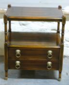 A two tier what-not with two drawers,