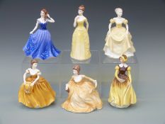 Six Coalport figurines including Teresa, Lyndsey, Elizabeth etc,