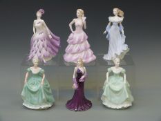 Six Coalport figurines including Bolero, Henrietta etc,