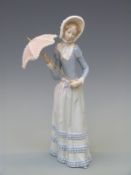A Lladro figurine of a lady with parasol,
