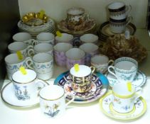 A 19thC Sevres saucer and Royal Crown Derby, Royal Worcester, Coalport,