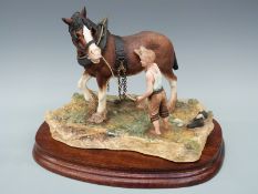 Border Fine Arts 'Cooling his Heels' on wooden plinth, boxed,