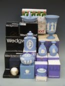 A collection of boxed Wedgwood Jasperware and other items