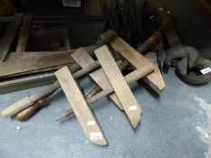 A large collection of unusual tools including exceptionally large spanners, foundry tools,