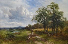 David Bates (1843-1927) oil on canvas near Bredon, Worcestershire,