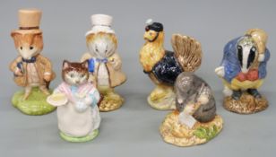 A collection of six Beswick and John Beswick Beatrix Potter figures to include Tommy Brock,