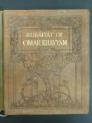 Rubaiyat of Omar Khayyam translated by Edward Fitzgerald with decorated suede binding and