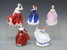 Five Royal Doulton figurines all signed to the base by Michael Doulton or the artist comprising