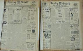 Two large bound books of the Dursley Gazette (Dursley, Berkeley and Sharpness Gazette,