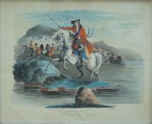 Crichton watercolour King William III crossing the Boyne, July 1st 1690,