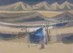Kenneth Jack (Australian 1924-2006) signed artist's proof print 'River Flats',
