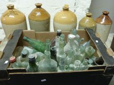Salt glazed flagons and bottles for Stroud Brewery, Godsell Stroud, Vale of Neath Brewery,