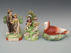 Two 19thC Staffordshire figures 'Sailors Return' and Musicians,