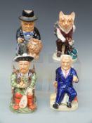 Four Kevin Francis limited edition toby jugs including Boris Yeltsin, Winston Churchill,