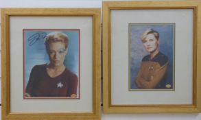 Star Trek Geri Ryan and Denie Crosby signed photographs, both with certificates of authenticity,