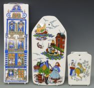 Three Norwegian porcelain plaques