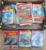 A collection of Boys' Own magazines together with Dan Dare annuals,