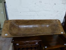 A 19thC elm trough for making dough/salting bacon,