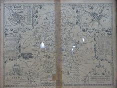 John Speede map of Stafford Countie and Towne with the ancient citie Lichfeild (sic) described,