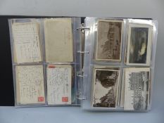 An album of 19thC and later postcards including Goodwood horse racing, film stars,