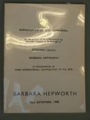 [Signed] Barbara Hepworth and Bernard Leach, published Cornwall, St. Ives 1968.