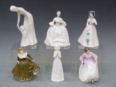 Six Royal Doulton figurines including Geraldine, Ashley,