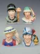 Four Kevin Francis limited edition character jugs Clarice Cliff, Peggy Davies,