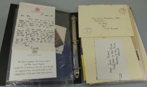 A folder containing Royal ephemera including invitations, order of service,