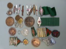 A hallmarked silver fob engraved Albert Works Volunteer Fire Brigade 1984, other silver fobs,