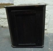 A small 19thC stained pine hanging corner cupboard,