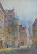 Edward Neil 19thC watercolour continental cityscape,