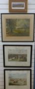 Four framed hunting themed prints to include a signed print by Michael Lyne,