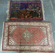 A Persian Hamadan wool rug, 172 x 105cm,