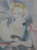 Marie Laurencin (1883-1956) signed limited edition 95/100 coloured print of children with a puppy,